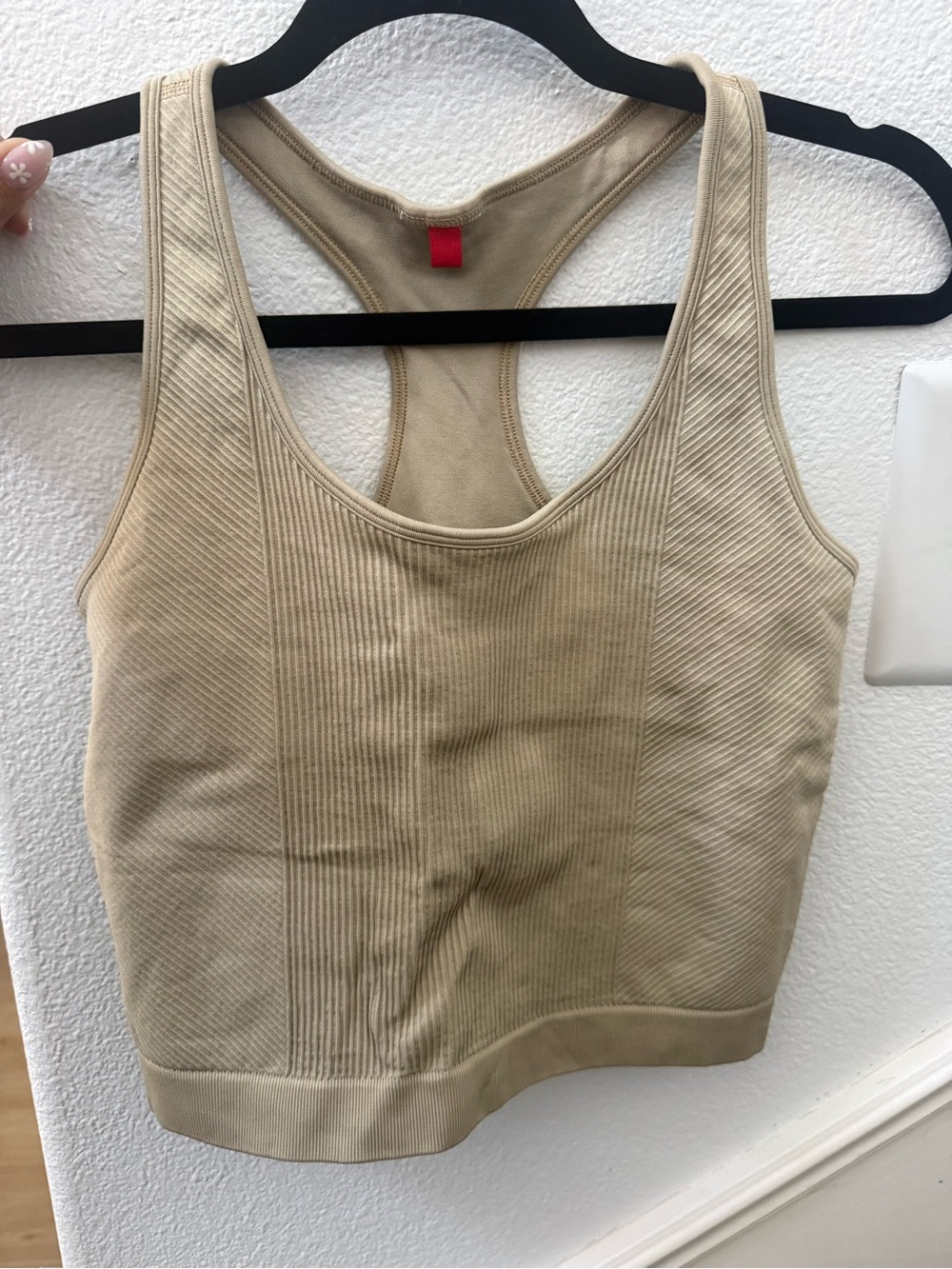 Wilson Beige Ribbed Racerback Crop Top